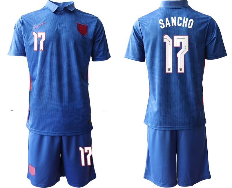 Men 2020-2021 European Cup England away blue #17 Nike Soccer Jersey
